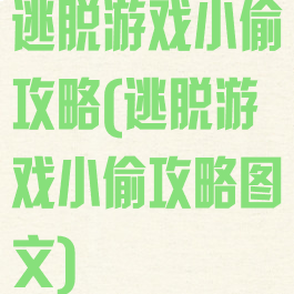 逃脱游戏小偷攻略(逃脱游戏小偷攻略图文)