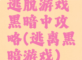 逃脱游戏黑暗中攻略(逃离黑暗游戏)