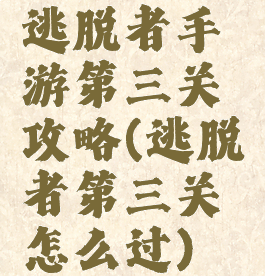 逃脱者手游第三关攻略(逃脱者第三关怎么过)