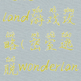 逃脱wonderland游戏攻略(密室逃脱wonderland)