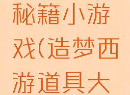 造梦西游秘籍小游戏(造梦西游道具大全)