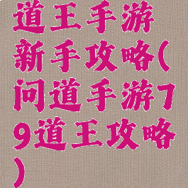 道王手游新手攻略(问道手游79道王攻略)