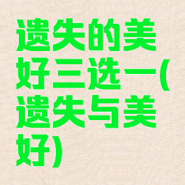 遗失的美好三选一(遗失与美好)