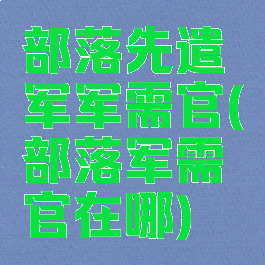 部落先遣军军需官(部落军需官在哪)