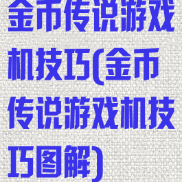 金币传说游戏机技巧(金币传说游戏机技巧图解)