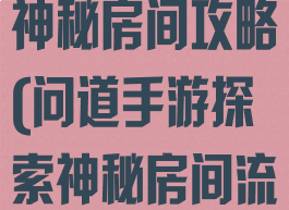 问道手游探索神秘房间攻略(问道手游探索神秘房间流程)