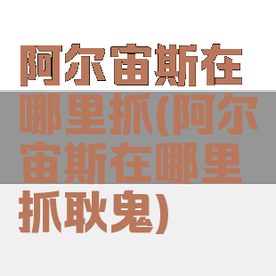 阿尔宙斯在哪里抓(阿尔宙斯在哪里抓耿鬼)