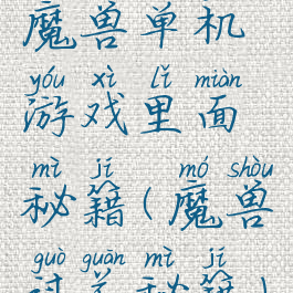 魔兽单机游戏里面秘籍(魔兽过关秘籍)