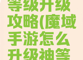 魔域手游等级升级攻略(魔域手游怎么升级神等级)