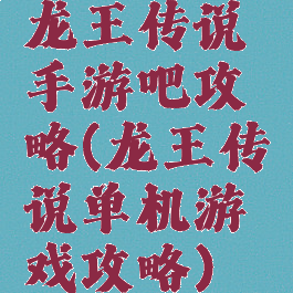 龙王传说手游吧攻略(龙王传说单机游戏攻略)