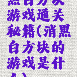 黑白方块游戏通关秘籍(消黑白方块的游戏是什么)