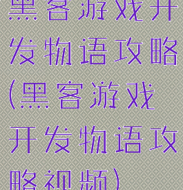 黑客游戏开发物语攻略(黑客游戏开发物语攻略视频)