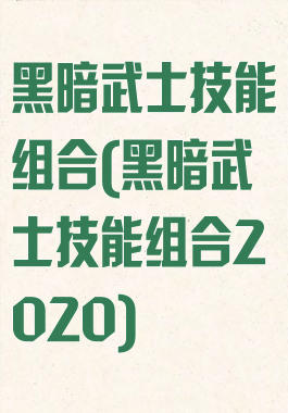黑暗武士技能组合(黑暗武士技能组合2020)