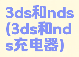3ds和nds(3ds和nds充电器)