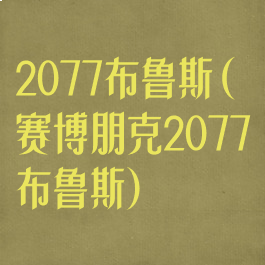 2077布鲁斯(赛博朋克2077布鲁斯)