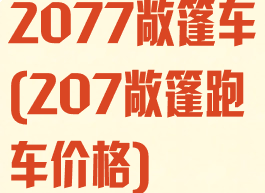 2077敞篷车(207敞篷跑车价格)