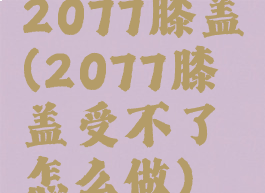 2077膝盖(2077膝盖受不了怎么做)