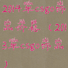 2014年csgo饰品价格(2013年csgo饰品)
