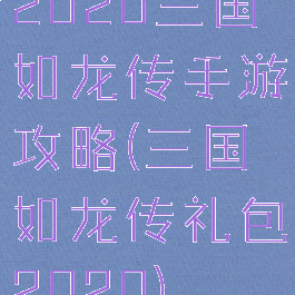 2020三国如龙传手游攻略(三国如龙传礼包2020)