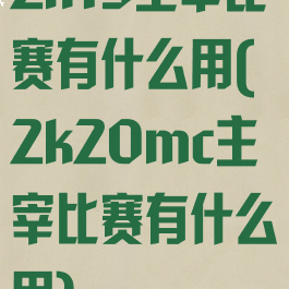 2k19主宰比赛有什么用(2k20mc主宰比赛有什么用)