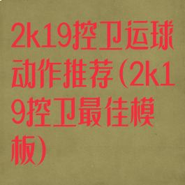 2k19控卫运球动作推荐(2k19控卫最佳模板)