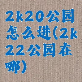 2k20公园怎么进(2k22公园在哪)