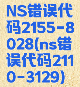 NS错误代码2155-8028(ns错误代码2110-3129)