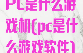 PC是什么游戏机(pc是什么游戏软件)