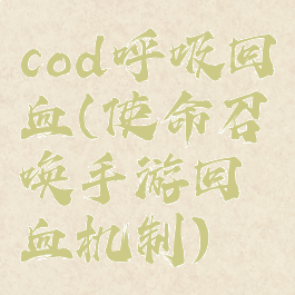 cod呼吸回血(使命召唤手游回血机制)