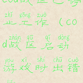 cod战区已停止工作(cod战区启动游戏时出错了)