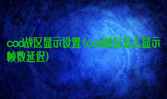 cod战区显示设置(cod战区怎么显示帧数延迟)