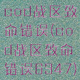 cod战区致命错误(cod战区致命错误6347)