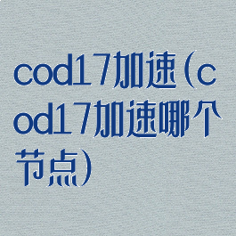 cod17加速(cod17加速哪个节点)