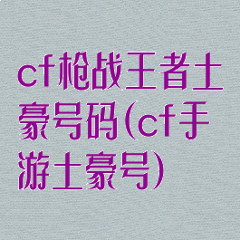 cf枪战王者土豪号码(cf手游土豪号)