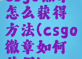 csgo徽章怎么获得方法(csgo徽章如何获得)