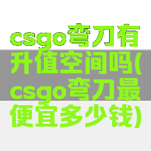 csgo弯刀有升值空间吗(csgo弯刀最便宜多少钱)