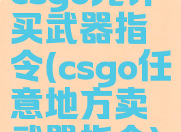 csgo允许买武器指令(csgo任意地方卖武器指令)