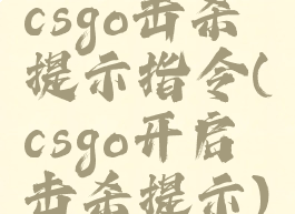 csgo击杀提示指令(csgo开启击杀提示)