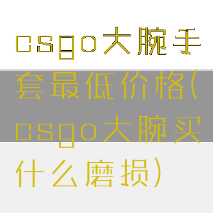 csgo大腕手套最低价格(csgo大腕买什么磨损)