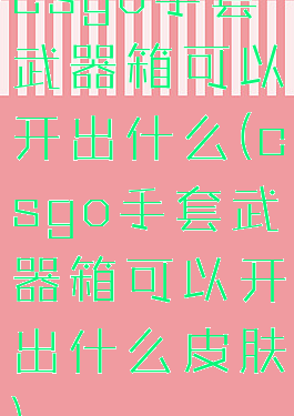 csgo手套武器箱可以开出什么(csgo手套武器箱可以开出什么皮肤)