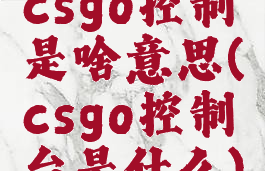 csgo控制是啥意思(csgo控制台是什么)
