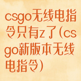 csgo无线电指令只有z了(csgo新版本无线电指令)