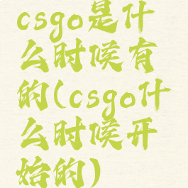 csgo是什么时候有的(csgo什么时候开始的)