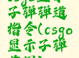 csgo显示子弹弹道指令(csgo显示子弹范围)