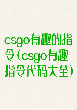 csgo有趣的指令(csgo有趣指令代码大全)