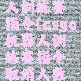 csgo机器人训练赛指令(csgo机器人训练赛指令取消人数平衡)