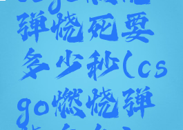 csgo燃烧弹烧死要多少秒(csgo燃烧弹烧多久)