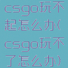 csgo玩不起怎么办(csgo玩不了怎么办)