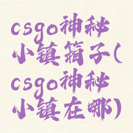 csgo神秘小镇箱子(csgo神秘小镇在哪)