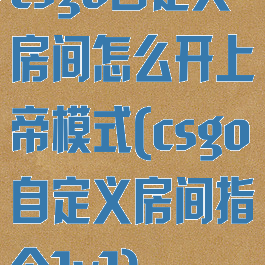 csgo自定义房间怎么开上帝模式(csgo自定义房间指令1v1)